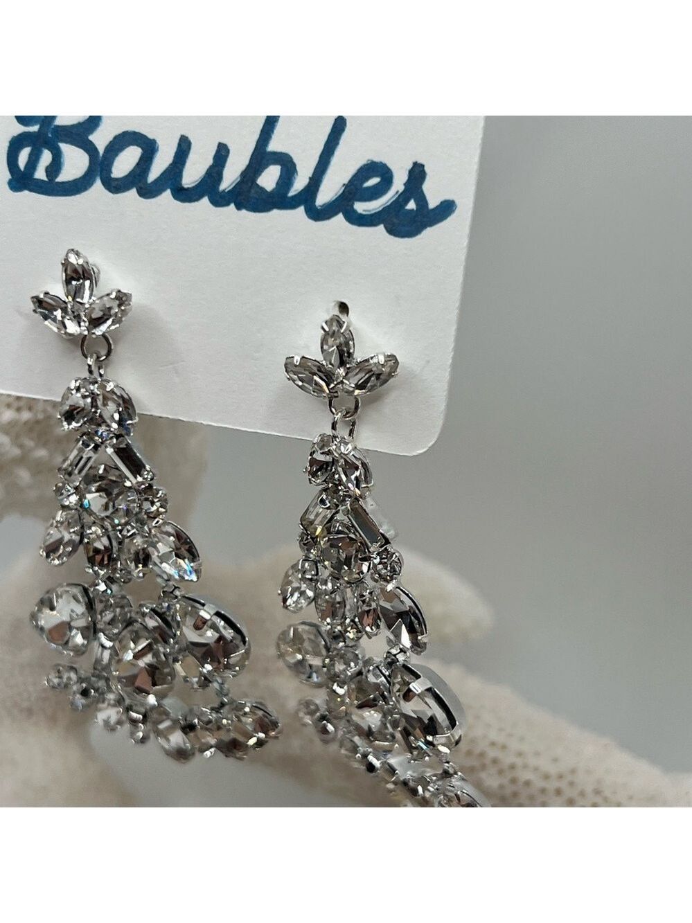 Elegant Silver Crystal Earrings